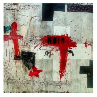 MIXED MEDIA SU PVC MELISSA DAMSON ' FILM NOIR 2 ' dimensioni L 150 x H 150 cm.