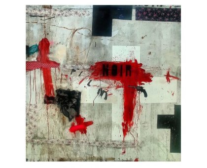 MIXED MEDIA SU PVC MELISSA DAMSON ' FILM NOIR 2 ' dimensioni L 150 x H 150 cm.