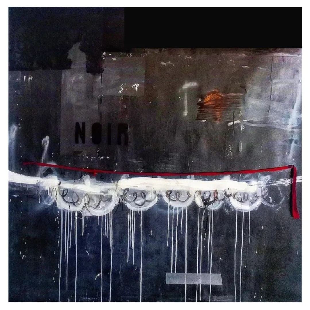 MIXED MEDIA SU PVC  MELISSA DAMSON ' THE DEATH  OF SYKVIA  PLATH  '  dimensioni L 150 x H 150 cm.