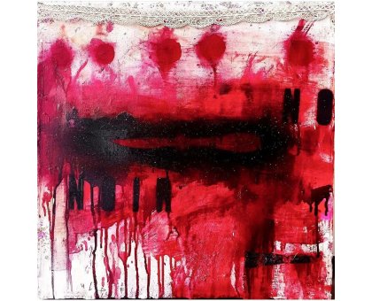 MIXED MEDIA SU TELA MELISSA DAMSON ' FILM NOIR 3 ' dimensioni L 50 x H 50 cm.