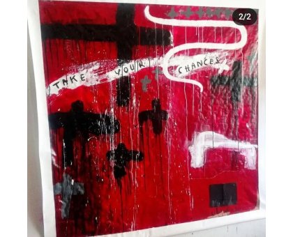 MIXED MEDIA SU PVC MELISSA DAMSON ' RUSSIAN ROULETTE ' dimensioni L 150 x H 150 cm.