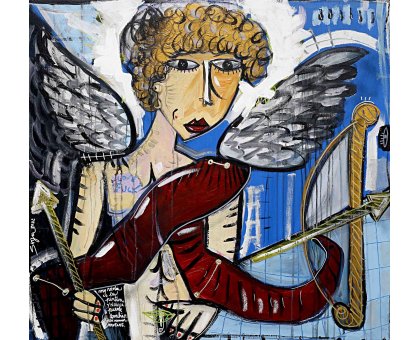 ACRILICO SU TELA ALESSANDRO SIVIGLIA ' LOVE F*** ' dimensioni L 83 x H 78 cm.