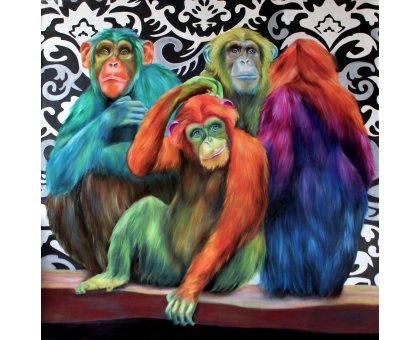 OLIO SU TELA GIUSI VELLONI ' NOI QUATTRO ' dimensioni L 120 x H 120 cm.