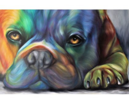 OLIO SU TELA GIUSI VELLONI ' RAMBO ' dimensioni L 110 x H 160 cm.