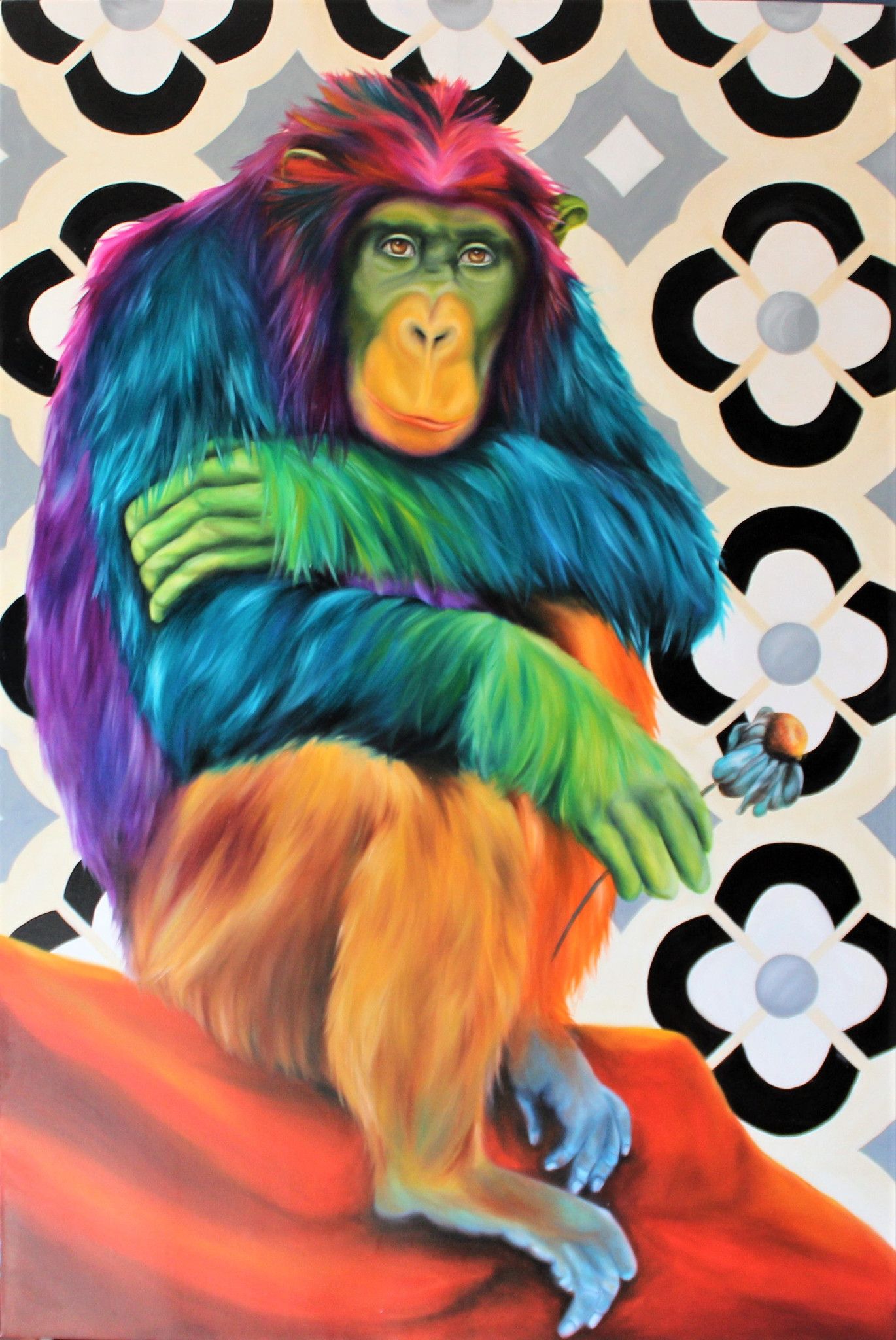 OLIO SU TELA  GIUSI  VELLONI ' L 'ATTESA '  dimensioni L 120 x H 80 cm.