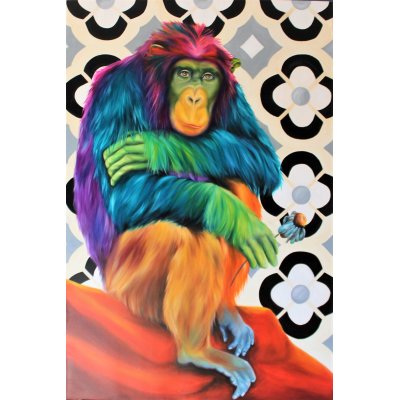 OLIO SU TELA GIUSI VELLONI ' L 'ATTESA ' dimensioni L 120 x H 80 cm.