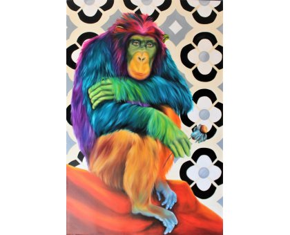 OLIO SU TELA GIUSI VELLONI ' L 'ATTESA ' dimensioni L 120 x H 80 cm.