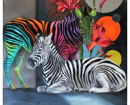 OLIO SU TELA GIUSI VELLONI ' ZEN ' dimensioni L 99,5 x H 117 cm.