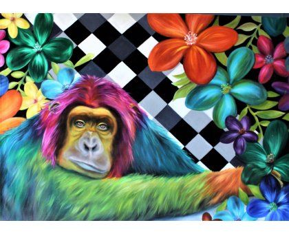 OLIO SU TELA GIUSI VELLONI ' NARCISO ' dimensioni L 80 x H 111 cm.