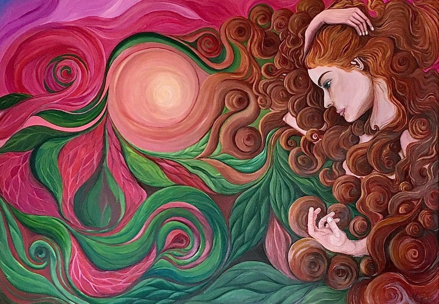 OLIO SU TELA  NADIA GISTRI ' CONCEZIONE PANICA  '  dimensioni L 100 x H 70 cm.