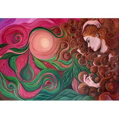 OLIO SU TELA NADIA GISTRI ' CONCEZIONE PANICA ' dimensioni L 100 x H 70 cm.