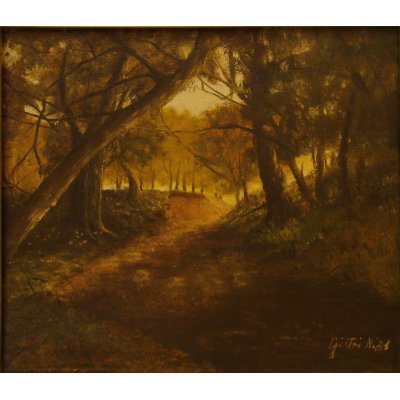 OLIO SU TELA NADIA GISTRI ' IL SENTIERO ' dimensioni L 40 x H 35 cm.