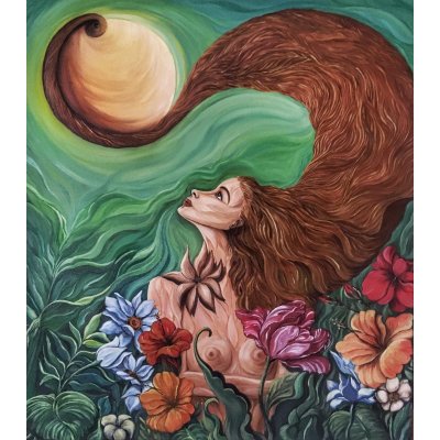 OLIO SU TELA NADIA GISTRI ' FOTOSINTESI ' dimensioni L 60 x H 70 cm.