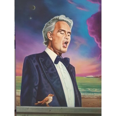 OLIO SU TELA FRANCO GARUTI ' PARTIRO' ' dimensioni L 50 x H 70 cm.