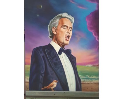 OLIO SU TELA FRANCO GARUTI ' PARTIRO' ' dimensioni L 50 x H 70 cm.