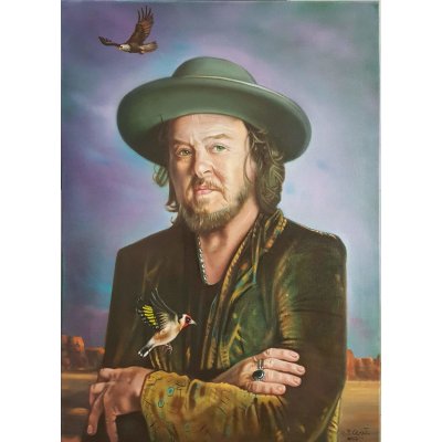 OLIO SU TELA FRANCO GARUTI ' CHE SE NE VA ' dimensioni L 50 x H 70 cm.