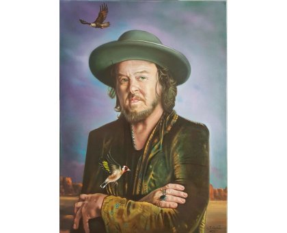 OLIO SU TELA FRANCO GARUTI ' CHE SE NE VA ' dimensioni L 50 x H 70 cm.