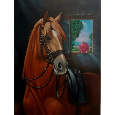 OLIO SU TELA FRANCO GARUTI ' AMORE E RISPETTO ' dimensioni L 50 x H 70 cm.