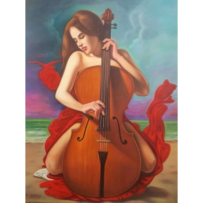 OLIO SU TELA FRANCO GARUTI ' EMOZIONI TRAVOLGENTI ' dimensioni L 80 x H 100 cm.