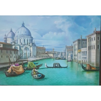 OLIO SU TELA FRANCO GARUTI ' IL RE PROTETTORE ' dimensioni L 70 x H 50 cm.