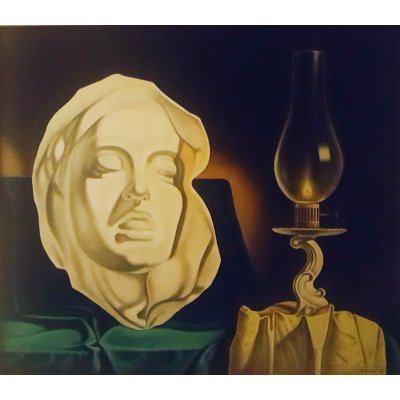 OLIO SU TELA FRANCO GARUTI ' L 'ATTESA ' dimensioni L 80 x H 70 cm.