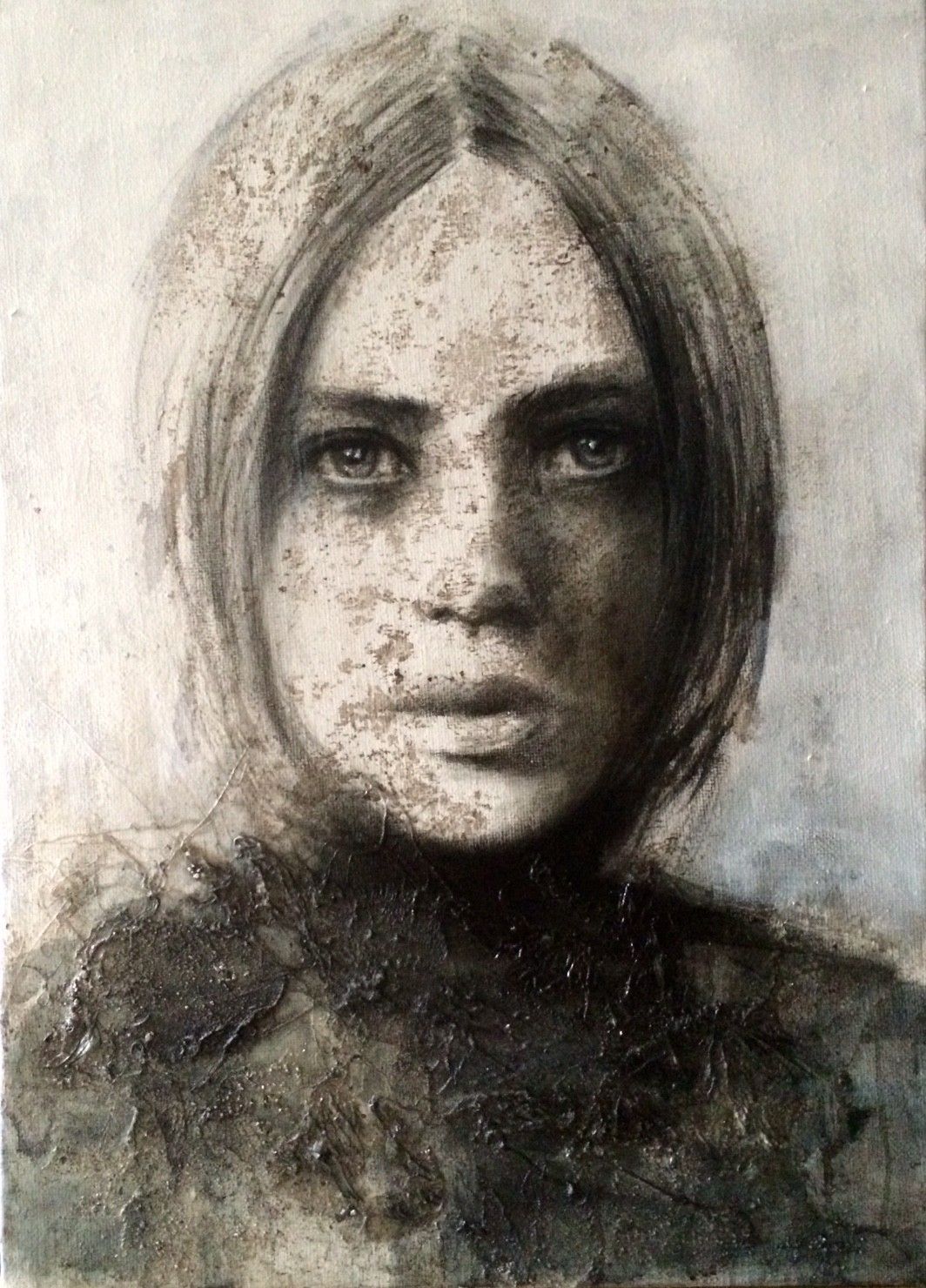 OLIO SU TELA  ROSY  MANTOVANI ' RITRATTO  4  '  dimensioni L 50 x H 70 cm.