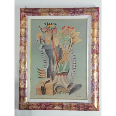 OLIO SU TELA TANINO SEDDA ' I BALLERINI ' dimensioni L 70 x H 90 cm.