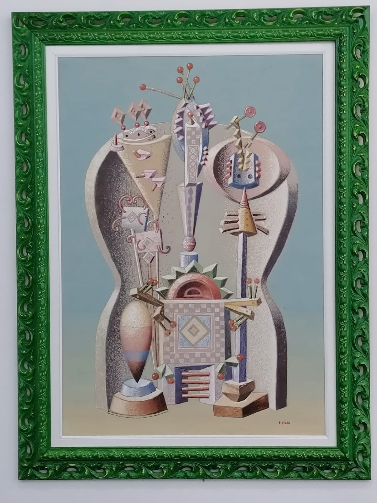 OIL ON CANVAS  TANINO  SEDDA '  GIRA LA RUOTA '  size   L  92 x H 120 cm.