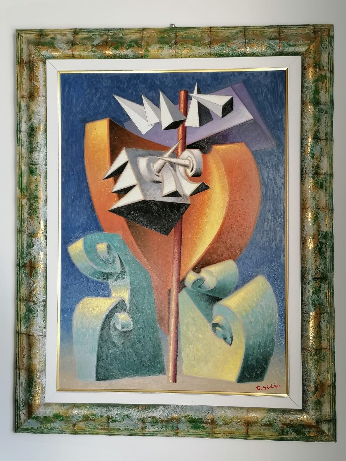 OIL ON CANVAS  TANINO  SEDDA  ' FIORE DI SPINE  '   size  L 70 x H 90 cm.