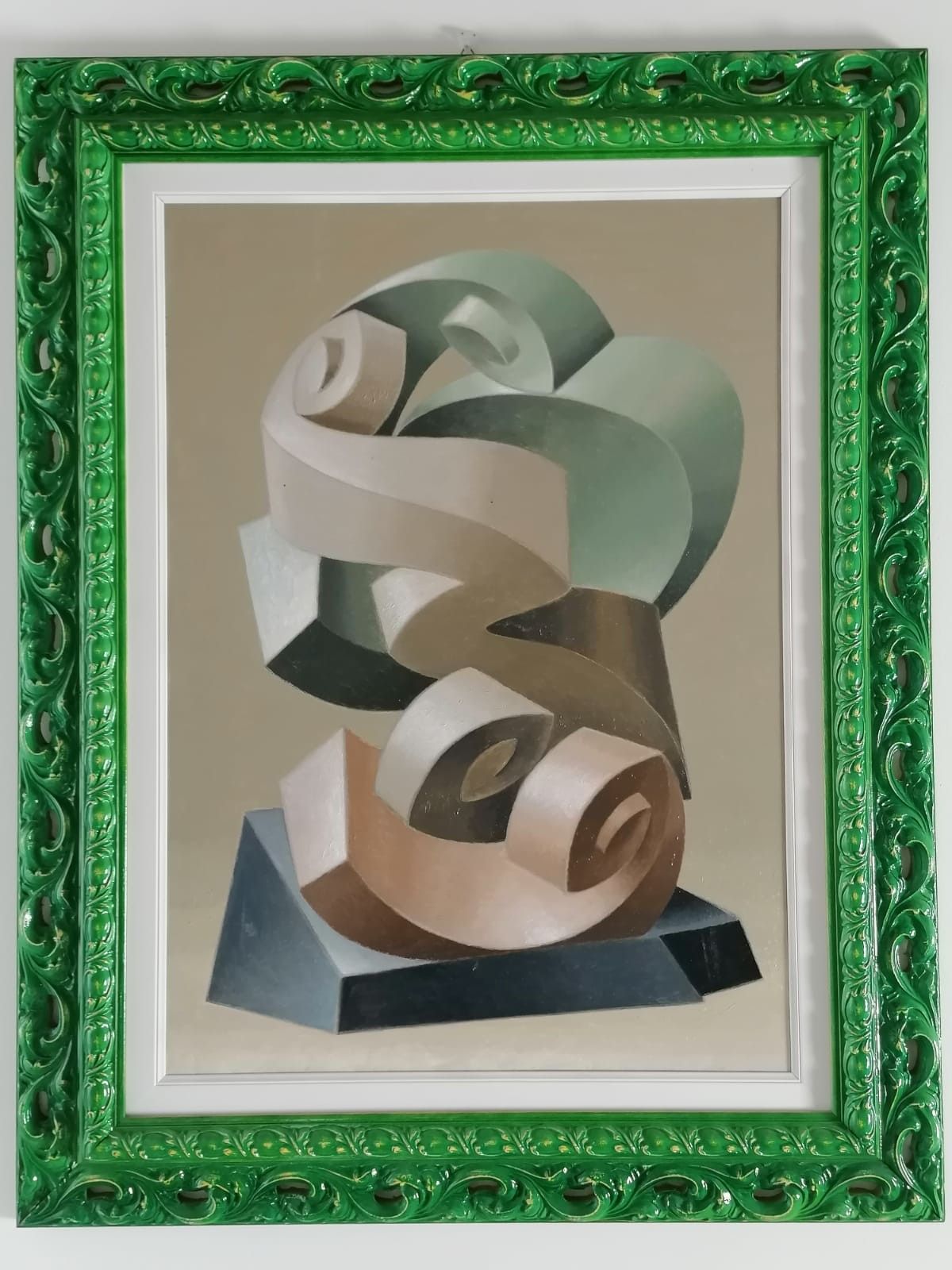 OIL ON CANVAS  TANINO  SEDDA  ' AMPLESSO VIOLENTO '   size  L 73 x H 92 cm.