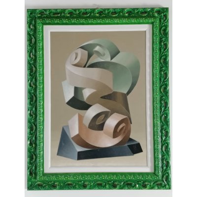 OLIO SU TELA TANINO SEDDA ' AMPLESSO VIOLENTO ' dimensioni L 73 x H 92 cm.