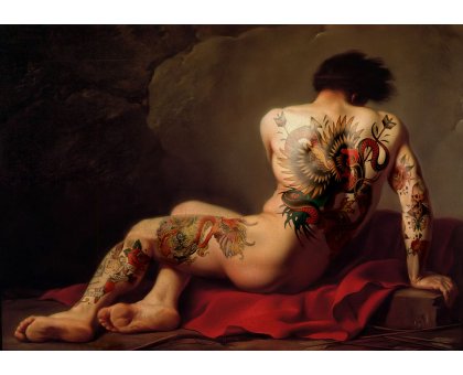 FOTOGRAFIA DIGITALE SU TELA - ARTISTA SLASKY - TITOLO "PATROCLO" cm. L 100 x H 70