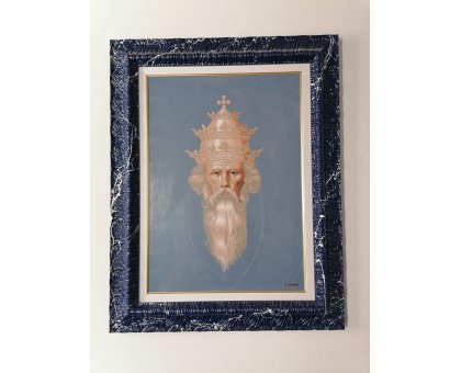 OLIO SU TELA TANINO SEDDA ' PAPA ' dimensioni L 73 x H 92 cm.