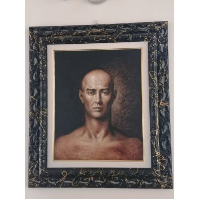 OLIO SU TELA TANINO SEDDA ' L' ANTAGONISTA ' dimensioni L 63 x H 72 cm.