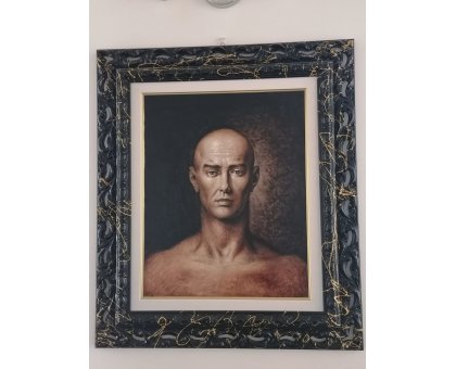 OLIO SU TELA TANINO SEDDA ' L' ANTAGONISTA ' dimensioni L 63 x H 72 cm.