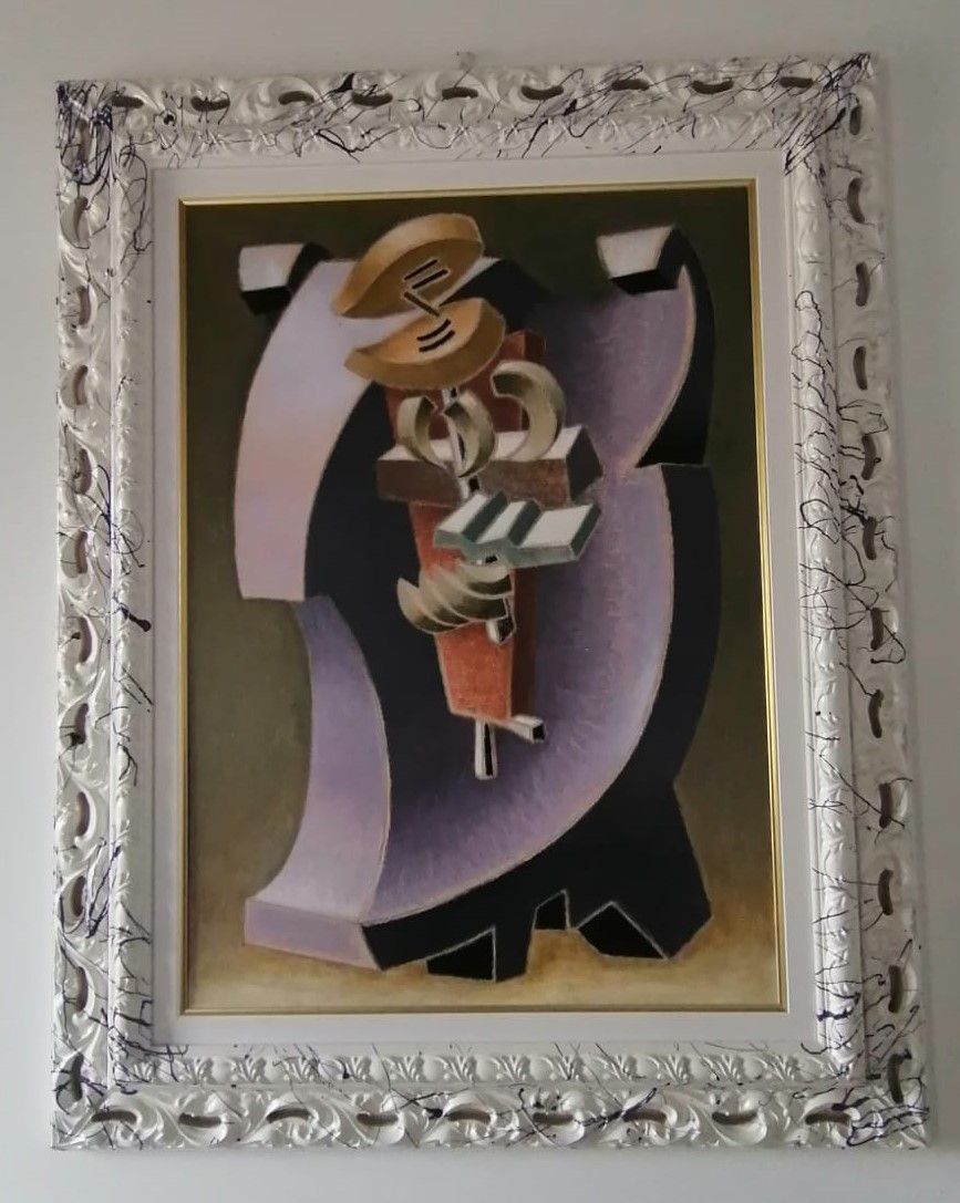 OLIO SU TELA  TANINO  SEDDA  ' VENTRE PROFONDO '  dimensioni L 73 x H 92 cm.