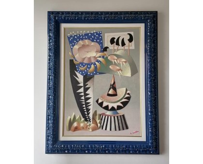 OLIO SU TELA TANINO SEDDA ' CARNEVALE ' dimensioni L 73 x H 92 cm.