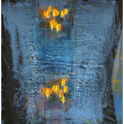 MIXED MEDIA MARIO MADIAI " ROSE 8 " dimensioni L 100 x H 120 cm.