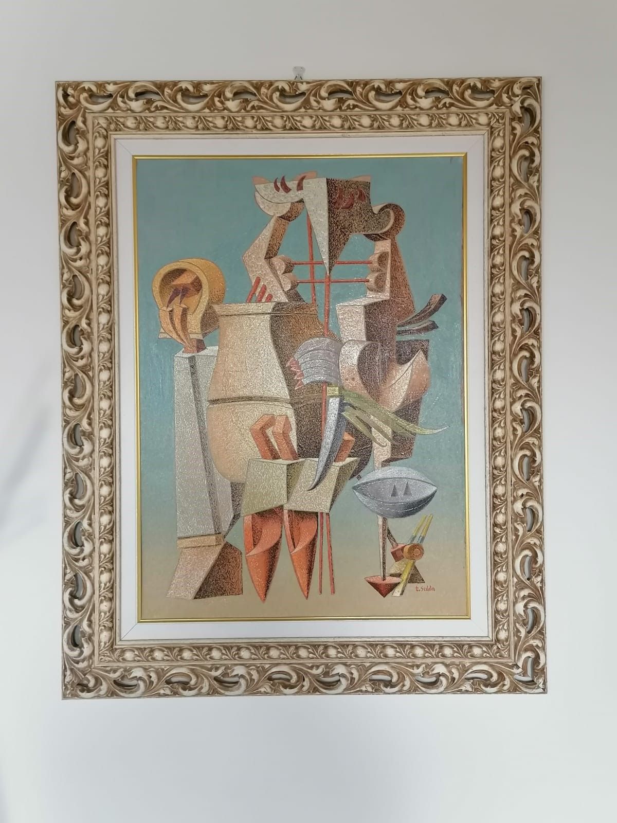 OIL ON CANVAS  TANINO  SEDDA  ' DANZA  DELLE  FORME  '   size  L 73 x H 92 cm.