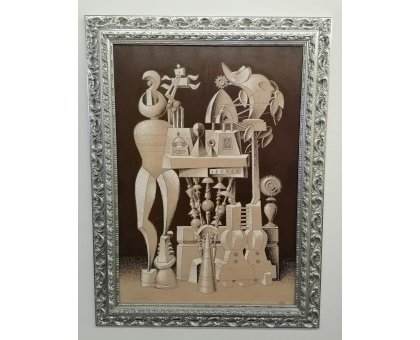 OLIO SU TELA TANINO SEDDA ' IL GHIRIDONE ' dimensioni L 90 x H 118 cm.