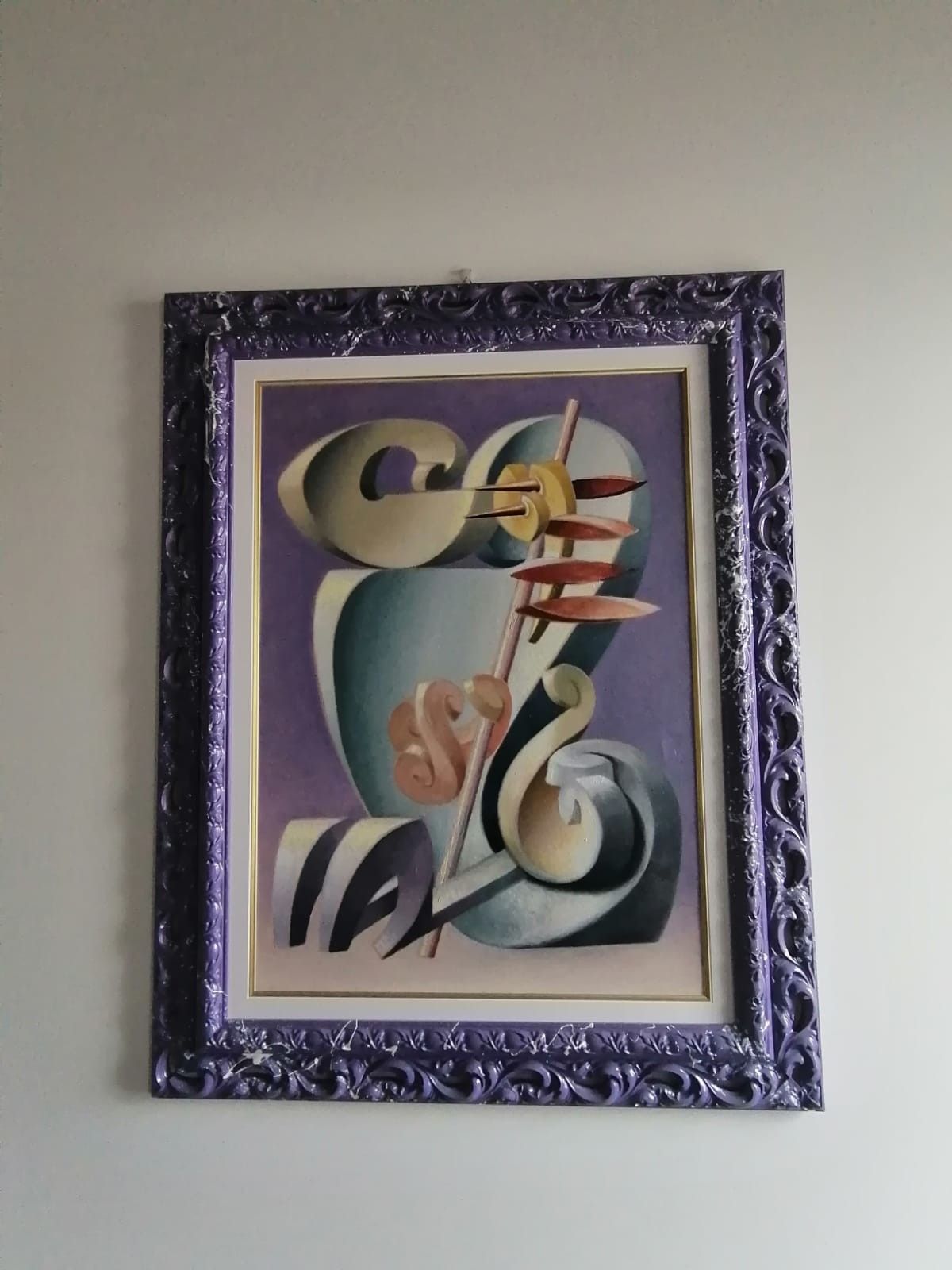 OLIO SU TELA  TANINO  SEDDA  '  SINFONIE INCROCIATE '  dimensioni L 73 x H 92 cm.