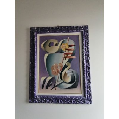 OLIO SU TELA TANINO SEDDA ' SINFONIE INCROCIATE ' dimensioni L 73 x H 92 cm.