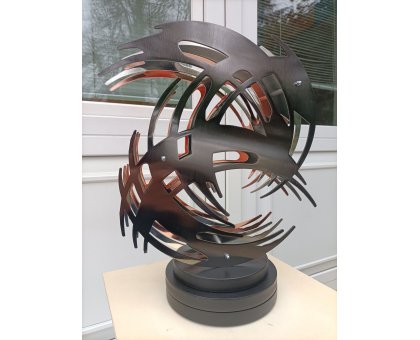 SCULTURA CESARE DE TONI ' SEQUENZA F. 13 - BRUNITO - ARGENTO - RAME ' dimensioni L 41 x H 32 x P 9 cm.