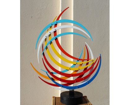 SCULTURA CESARE DE TONI ' SEQUENZA F. 13 AZZURRO ' dimensioni L 88 x H 70 x P 5 cm.