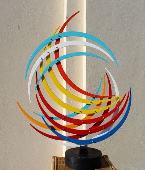 SCULTURA  CESARE  DE  TONI ' SEQUENZA F. 13  AZZURRO  '  dimensioni L 88 x H 70 x P 5 cm.