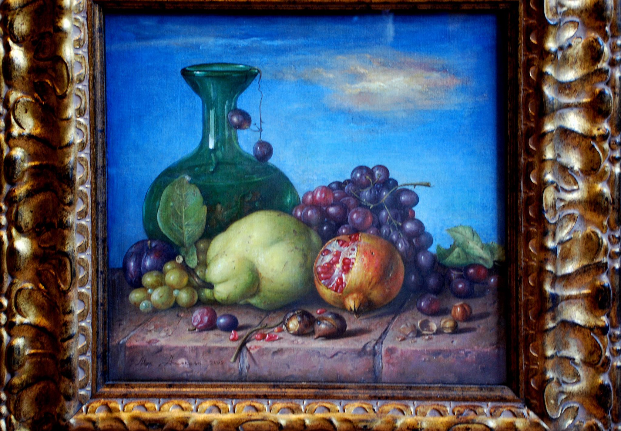 OLIO SU TELA  ALESSANDRO AMOROSO ' IL RIFLESSO DEL PITTORE  '  dimensioni L 36 x H 36 cm.
