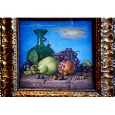 OLIO SU TELA ALESSANDRO AMOROSO ' IL RIFLESSO DEL PITTORE ' dimensioni L 36 x H 36 cm.