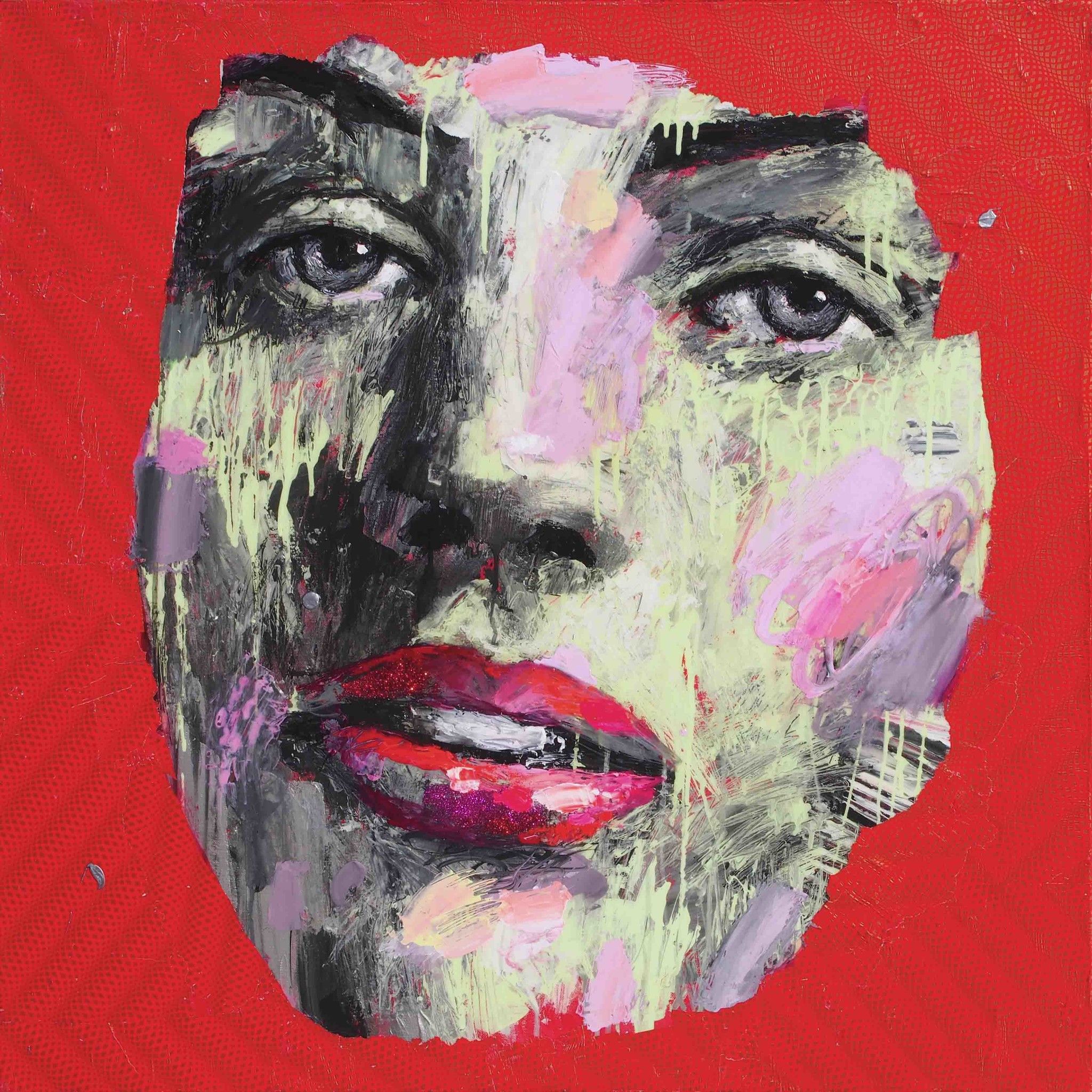 MIXED MEDIA ANTONIO MURGIA " LIFE IS  MAGNIFICENT"  size  L 80 x H 80 cm.