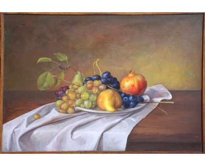 OLIO SU TAVOLA ALESSANDRO AMOROSO ' SCIVOLAMENTO ' dimensioni L 55 x H 40 cm.