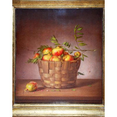 OLIO SU TELA ALESSANDRO AMOROSO ' I MELOGRANI ' dimensioni L 50 x H 65 cm.